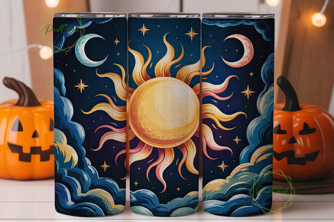 Celestial Sun & Moon 20oz Tumbler Wrap Sublimation PixelChick 