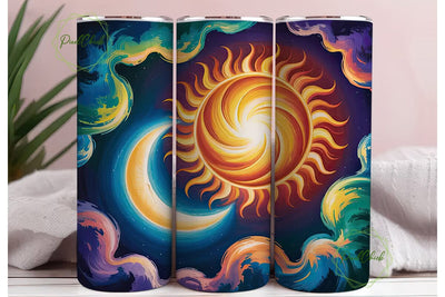 Celestial Sun & Moon 20oz Tumbler Wrap Sublimation PixelChick 