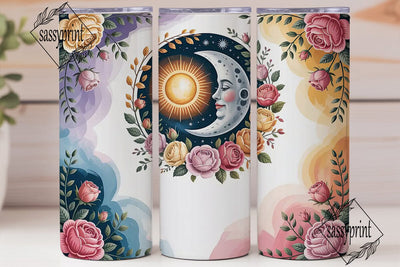 Celestial Sun & Moon 20oz Tumbler Wrap Sublimation sassyprint 