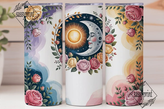 Celestial Sun & Moon 20oz Tumbler Wrap Sublimation sassyprint 