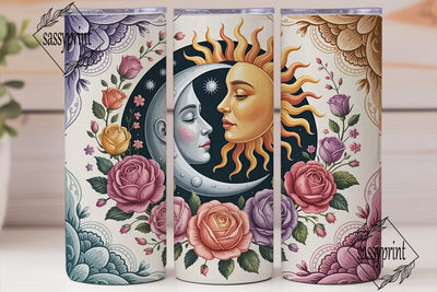 Celestial Sun & Moon 20oz Tumbler Wrap Sublimation sassyprint 