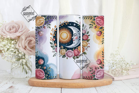 Celestial Sun & Moon 20oz Tumbler Wrap Sublimation sassyprint 