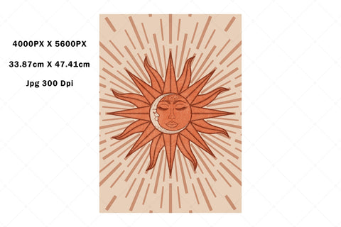 Celestial Sun & Moon Printable Art Sublimation Karma Genie Graphics 