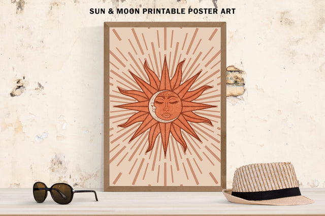 Celestial Sun & Moon Printable Art Sublimation Karma Genie Graphics 