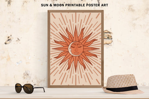 Celestial Sun & Moon Printable Art Sublimation Karma Genie Graphics 