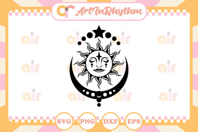 Celestial Sun svg / Mystical Sun svg SVG Artinrhythm shop 