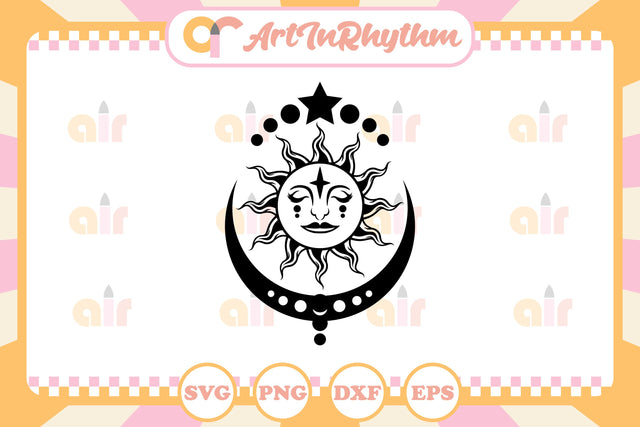 Celestial Sun svg / Mystical Sun svg SVG Artinrhythm shop 