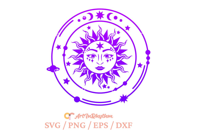 Celestial Sun svg, Mystical sun svg SVG Artinrhythm shop 
