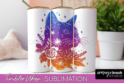 Celestial Tumbler Wrap, Boho Sublimation, Mystical Tumbler Sublimation OrangeBrushStudio 