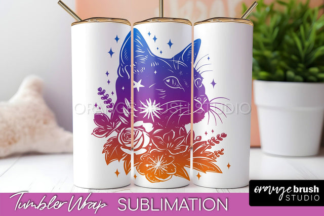 Celestial Tumbler Wrap, Boho Sublimation, Mystical Tumbler Sublimation OrangeBrushStudio 