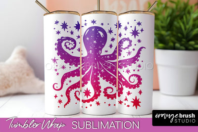 Celestial Tumbler Wrap, Boho Sublimation, Mystical Tumbler Sublimation OrangeBrushStudio 