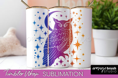 Celestial Tumbler Wrap, Boho Sublimation, Mystical Tumbler Sublimation OrangeBrushStudio 