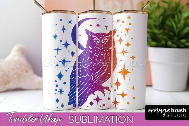 Celestial Tumbler Wrap, Boho Sublimation, Mystical Tumbler Sublimation OrangeBrushStudio 