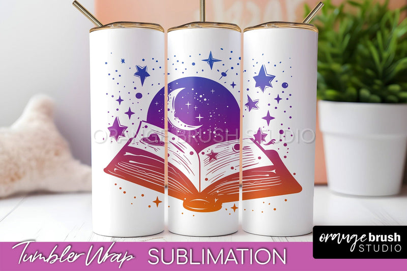 Celestial Tumbler Wrap, Boho Sublimation, Mystical Tumbler Sublimation OrangeBrushStudio 