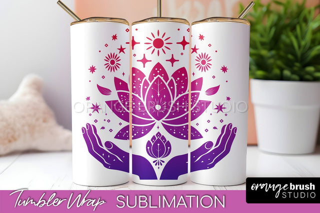 Celestial Tumbler Wrap, Boho Sublimation, Mystical Tumbler Sublimation OrangeBrushStudio 
