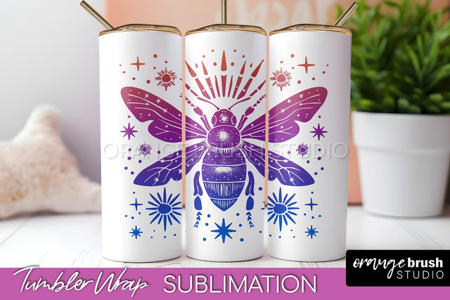 Celestial Tumbler Wrap, Boho Sublimation, Mystical Tumbler Sublimation OrangeBrushStudio 