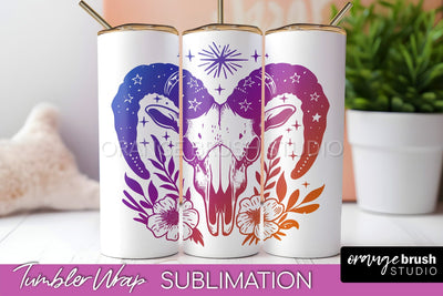 Celestial Tumbler Wrap, Boho Sublimation, Mystical Tumbler Sublimation OrangeBrushStudio 
