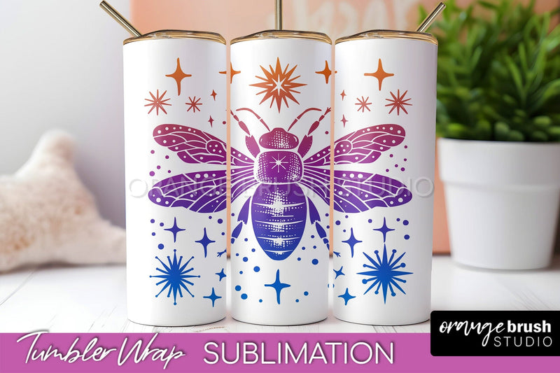 Celestial Tumbler Wrap, Boho Sublimation, Mystical Tumbler Sublimation OrangeBrushStudio 