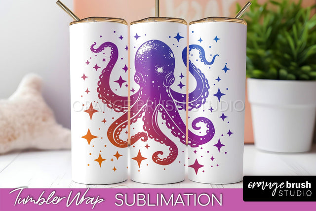 Celestial Tumbler Wrap, Boho Sublimation, Mystical Tumbler Sublimation OrangeBrushStudio 