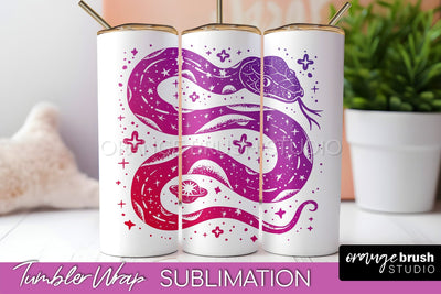Celestial Tumbler Wrap, Boho Sublimation, Mystical Tumbler Sublimation OrangeBrushStudio 
