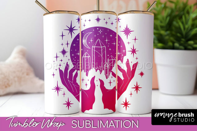 Celestial Tumbler Wrap, Boho Sublimation, Mystical Tumbler Sublimation OrangeBrushStudio 
