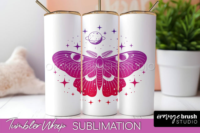 Celestial Tumbler Wrap, Boho Sublimation, Mystical Tumbler Sublimation OrangeBrushStudio 