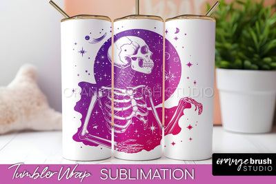 Celestial Tumbler Wrap, Boho Sublimation, Mystical Tumbler Sublimation OrangeBrushStudio 