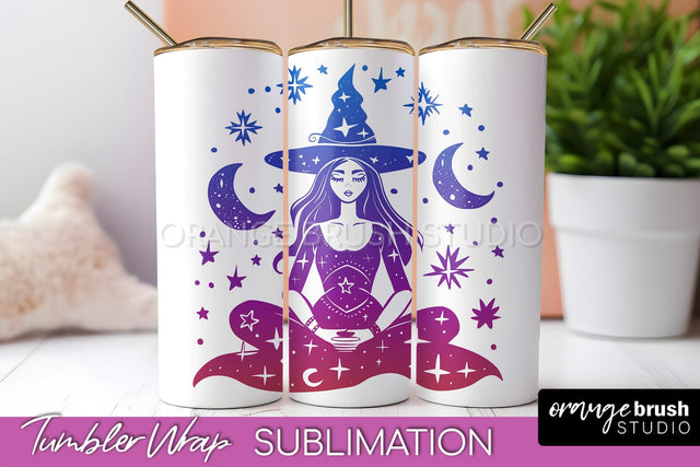 Celestial Tumbler Wrap, Boho Sublimation, Mystical Tumbler Sublimation OrangeBrushStudio 