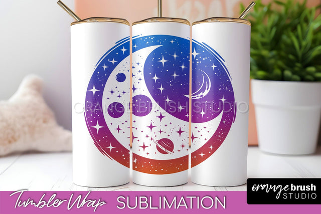 Celestial Tumbler Wrap, Boho Sublimation, Mystical Tumbler Sublimation OrangeBrushStudio 