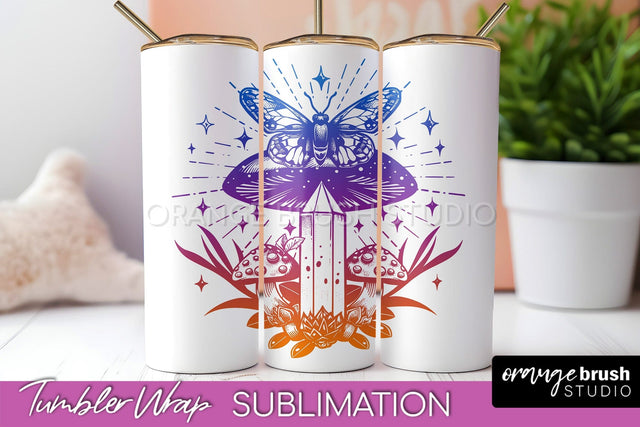 Celestial Tumbler Wrap, Boho Sublimation, Mystical Tumbler Sublimation OrangeBrushStudio 