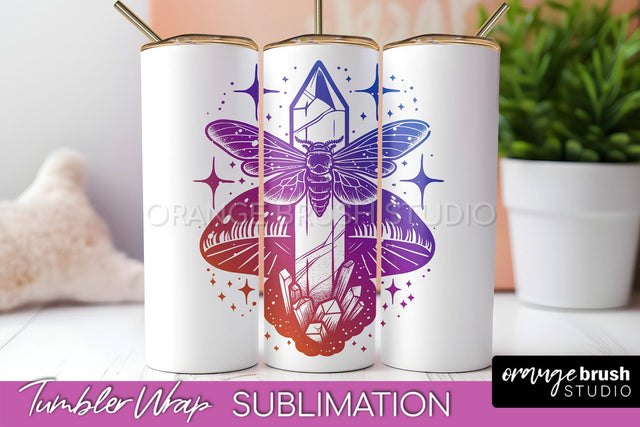 Celestial Tumbler Wrap, Boho Sublimation, Mystical Tumbler Sublimation OrangeBrushStudio 