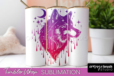 Celestial Tumbler Wrap, Boho Sublimation, Mystical Tumbler Sublimation OrangeBrushStudio 