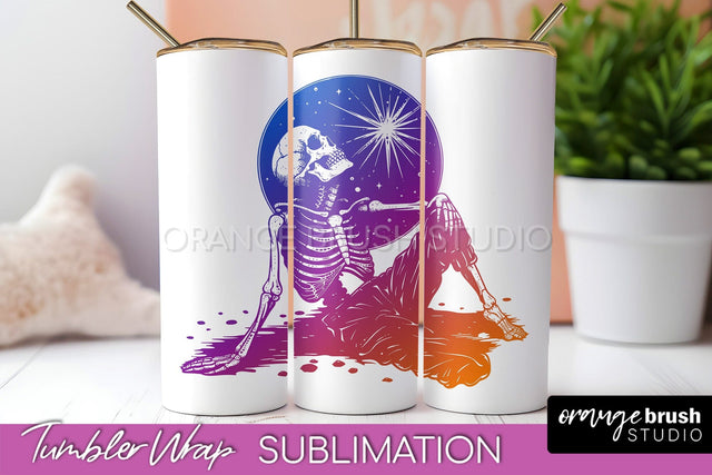 Celestial Tumbler Wrap, Boho Sublimation, Mystical Tumbler Sublimation OrangeBrushStudio 