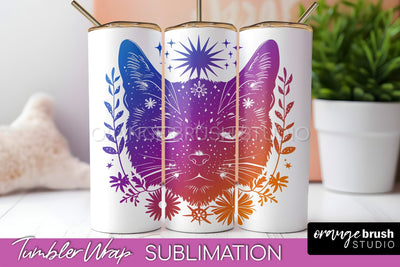 Celestial Tumbler Wrap, Boho Sublimation, Mystical Tumbler Sublimation OrangeBrushStudio 