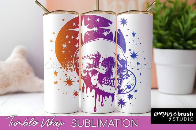 Celestial Tumbler Wrap, Boho Sublimation, Mystical Tumbler Sublimation OrangeBrushStudio 