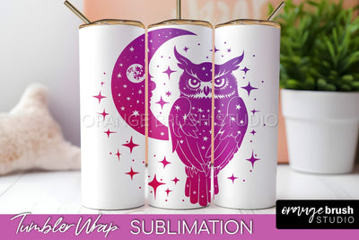 Celestial Tumbler Wrap, Boho Sublimation, Mystical Tumbler Sublimation OrangeBrushStudio 