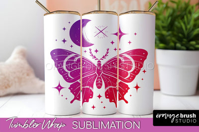 Celestial Tumbler Wrap, Boho Sublimation, Mystical Tumbler Sublimation OrangeBrushStudio 