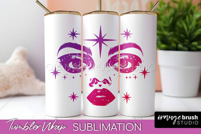 Celestial Tumbler Wrap, Boho Sublimation, Mystical Tumbler Sublimation OrangeBrushStudio 
