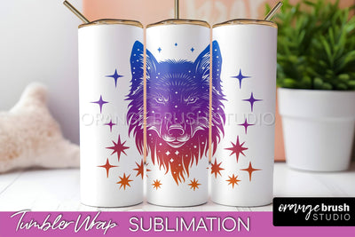 Celestial Tumbler Wrap, Boho Sublimation, Mystical Tumbler Sublimation OrangeBrushStudio 