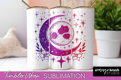 Celestial Tumbler Wrap, Boho Sublimation, Mystical Tumbler Sublimation OrangeBrushStudio 