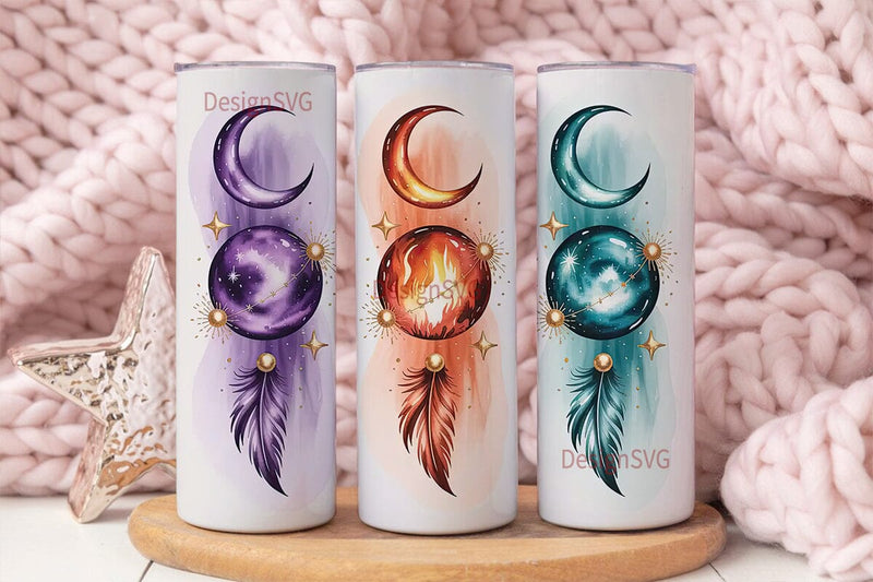 Celestial Watercolor 20oz Tumbler Wrap Sublimation DesignSVG 