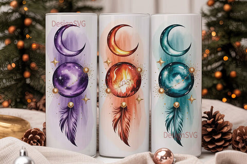 Celestial Watercolor 20oz Tumbler Wrap Sublimation DesignSVG 