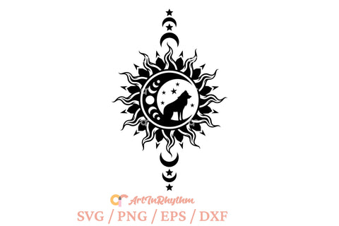 Celestial wolf svg, Boho wolf svg SVG Artinrhythm shop 
