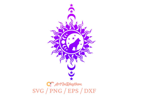 Celestial wolf svg, Boho wolf svg SVG Artinrhythm shop 