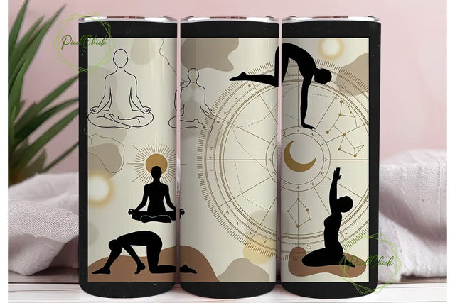 Celestial Yoga Astrology Tumbler Wrap Sublimation PixelChick 
