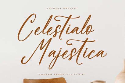 Celestialo Majestica - Modern Freestyle Script Font Letterena Studios 