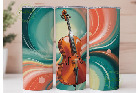 Cello on Swirls 20oz Tumbler Wrap Sublimation PixelChick 