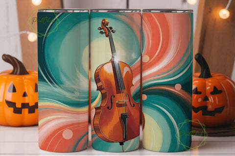 Cello on Swirls 20oz Tumbler Wrap Sublimation PixelChick 