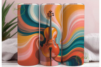 Cello on Swirls 20oz Tumbler Wrap Sublimation PixelChick 