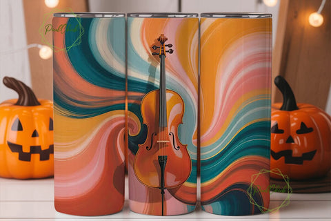 Cello on Swirls 20oz Tumbler Wrap Sublimation PixelChick 